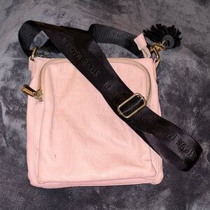 Steve Madden Light Pink Crossbody Bag with Black Strap